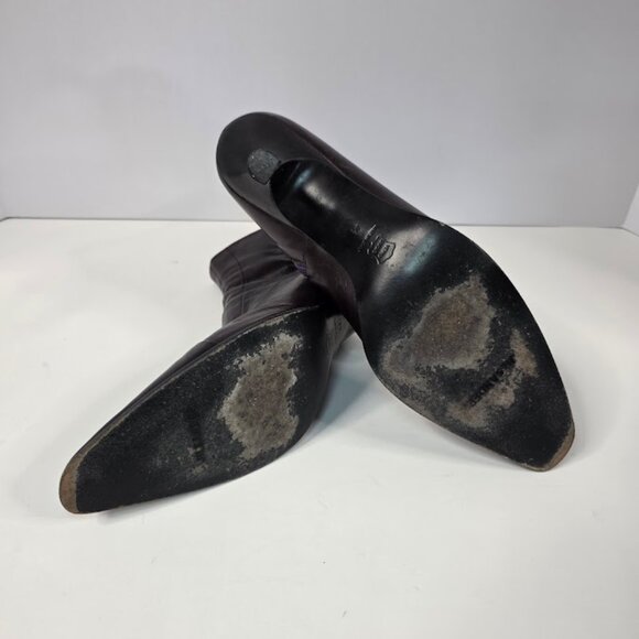 Jil Sander Burgundy Leather Ankle Boots size 41 US-9.5 - Picture 7 of 12